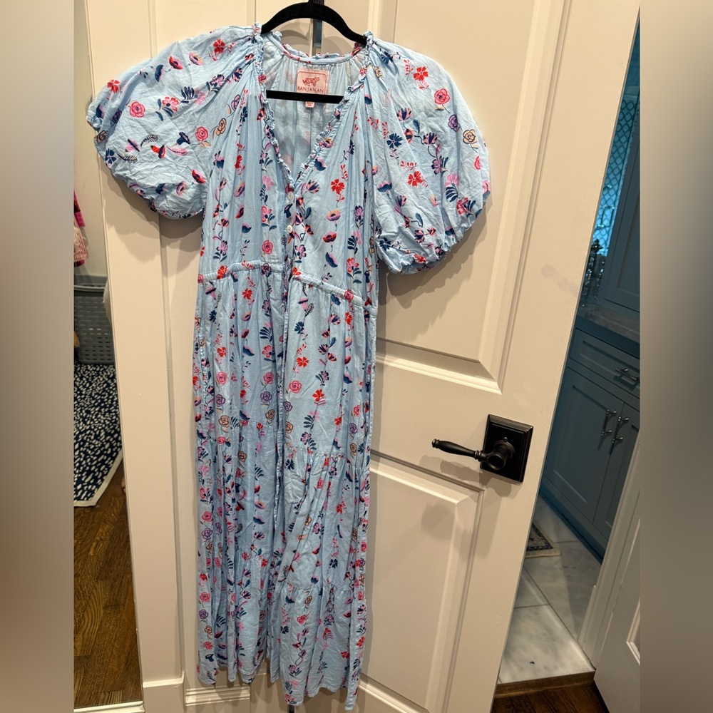 Banjanan Poppy Light Blue Floral Dress